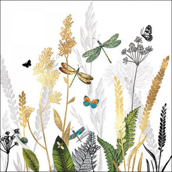 20er Pack Servietten Sommerwiese, 33 x 33 cm.