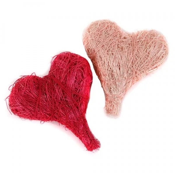 Sisal Herz in Hellrosa oder Pink.