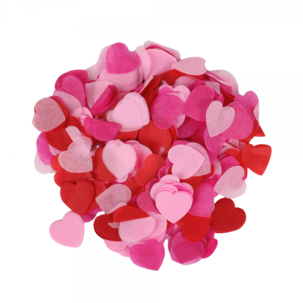 Papier Konfetti Herzen in Rosa/Rot, 25 mm.