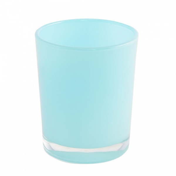 Teelichtglas in Mintblau, 68 mm.