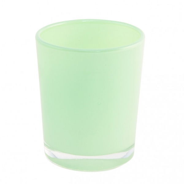 Teelichtglas in Mintgrün, 68 mm.