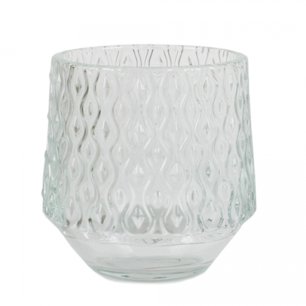 Glas Windlicht, konisch, Retro, klar, 80 mm.