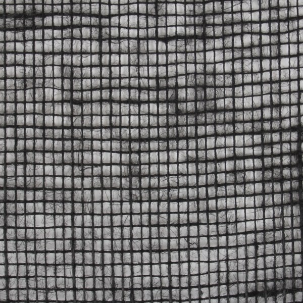 10 Meter Jute Tischband, schmal, grobmaschig in Schwarz, 15 cm.