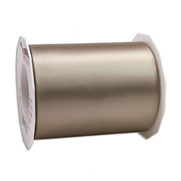 25 Meter Satin Tischband Adria in Taupe, 11 cm.