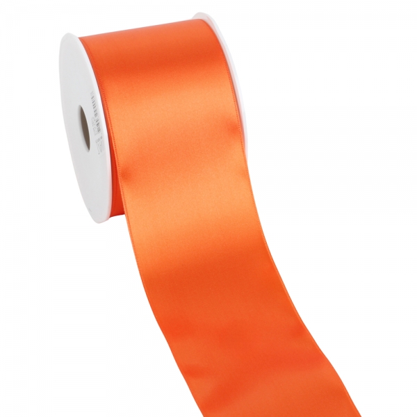 25 Meter Satin Tischband in Orange, 70 mm.