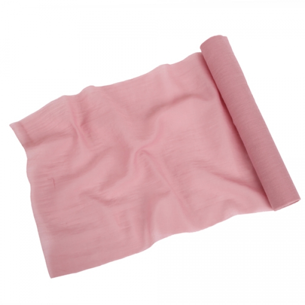 3 Meter Stoff Tischläufer, hauchzart in Altrosa, 28 cm.