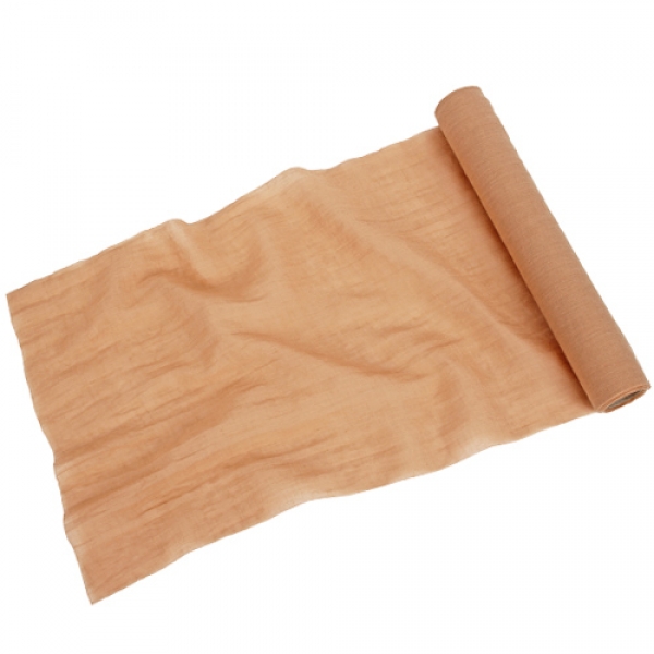 3 Meter Stoff Tischläufer, hauchzart in Cappuccino, 28 cm