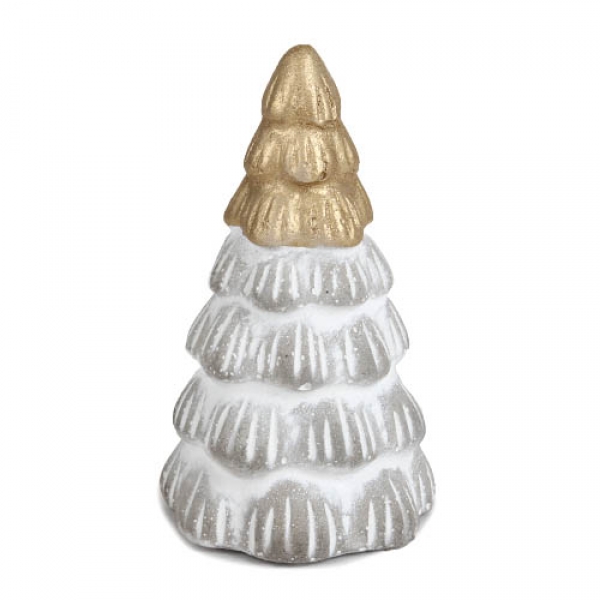 Beton Tannenbaum, Weihnachtsbaum mit goldener Spitze, 10 cm.