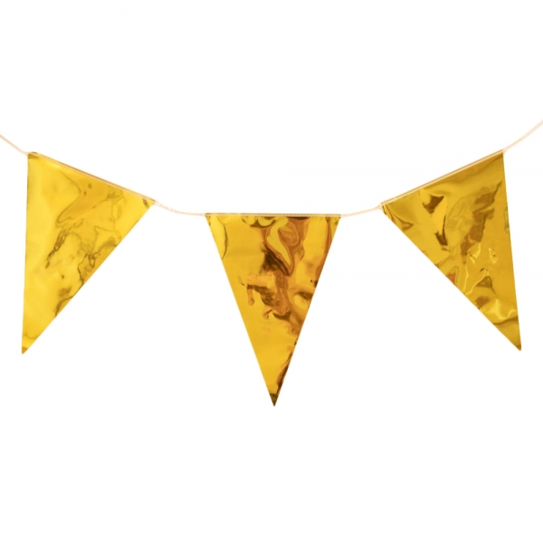 10 Meter Wimpelkette in Gold metallic.